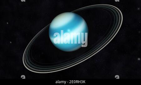 Illustration numérique de la planète Uranus Banque D'Images