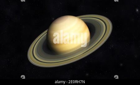 Illustration numérique de Planet Saturn Banque D'Images