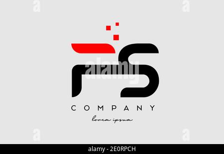 Combinaison d'icônes de lettres et de logos FS F S rouge noir. Conception pour l'entreprise et les entreprises Illustration de Vecteur
