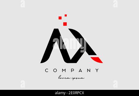 Combinaison d'icônes de logo lettre a X de l'alphabet AX rouge noir. Conception pour l'entreprise et les entreprises Illustration de Vecteur