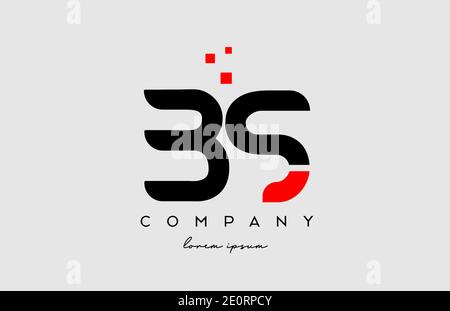 Combinaison d'icônes de lettre et de logo BS B S rouge noir. Conception pour l'entreprise et les entreprises Illustration de Vecteur