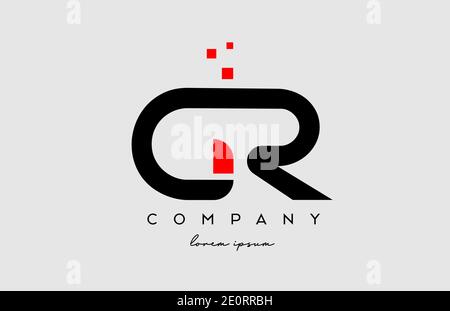 Combinaison d'icônes représentant un logo lettre G R rouge noir. Conception pour l'entreprise et les entreprises Illustration de Vecteur