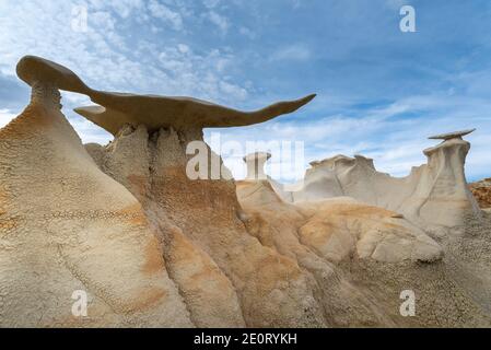 Les ailes rock formation à Bisti/De-Na-Zin Wilderness Area, New Mexico, USA Banque D'Images