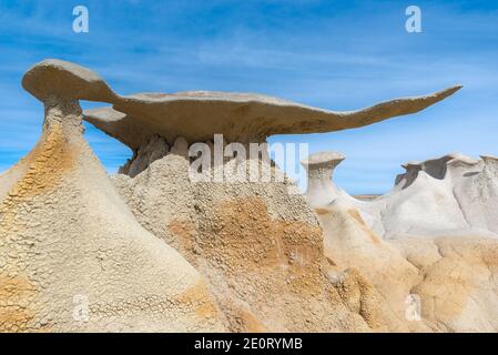 Les ailes rock formation à Bisti/De-Na-Zin Wilderness Area, New Mexico, USA Banque D'Images
