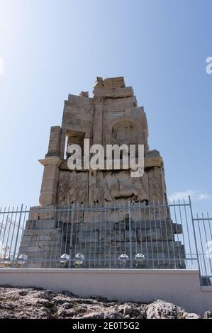 Le monument Philopapos, ancien mausolée grec et monument dédié à Gaius Julius Antiochus Epiphanes Philopapos Banque D'Images