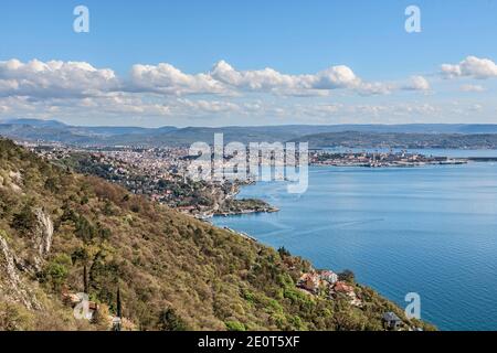 Monte Grisa - beaucoup visité point de vue Haut au-dessus de Trieste Banque D'Images