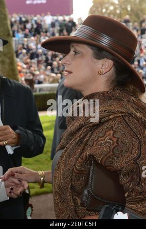 Leader ismaélien et propriétaire de chevaux de course, le prince Karim Aga Khan, fille de Zahra, participe à la 91e édition de la réunion du Prix de l'Arc de Triomphe (aujourd'hui le Qatar Prix de l'Arc de Triomphe) à l'hippodrome de Longchamp, à Paris, en France, le 7 octobre 2012. Photo par Ammar Abd Rabbo/ABACAPRESS.COM Banque D'Images