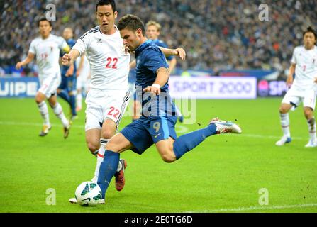 French'sOlivier Giroud lors du match international de football, France contre Japon au Stade de France à Saint-Denis, banlieue de Paris, France, le 12 octobre 2012. Le Japon a gagné 1-0. Photo de Christian Liewig/ABACAPRESS.COM Banque D'Images