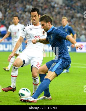 French'sOlivier Giroud lors du match international de football, France contre Japon au Stade de France à Saint-Denis, banlieue de Paris, France, le 12 octobre 2012. Le Japon a gagné 1-0. Photo de Christian Liewig/ABACAPRESS.COM Banque D'Images