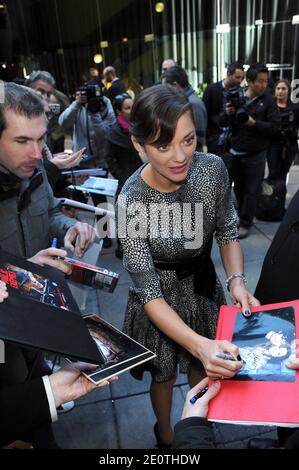 Marion Cotillard assiste à son entretien à l'écran dans le cadre du 56e BFI London film Festival à BFI Southbank à Londres, Royaume-Uni, le 14 octobre 2012. Photo d'AURORE MARECHAL/ABACAPRESS.COM Banque D'Images