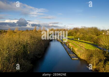 Chemin du canal de Toome près de Toomenbridge Banque D'Images