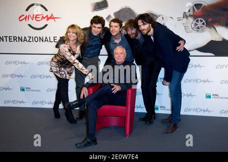 L'actrice danoise Anne Louise Hagazing, Flavio Parenti, l'actrice néerlandaise Ramsey Nasr, Stefano Scherini, Giulio Berruti et le réalisateur britannique Peter Greenaway assistant à la première de 'Goltzius and the Pelican Company' lors du 7ème Festival du film de Rome à l'Auditorium Parco Della Musica à Rome, Italie, le 12 novembre 2012. Photo d'Aurore Marechal/ABACAPRESS.COM Banque D'Images