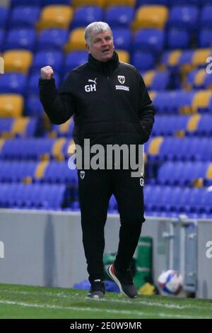 Londres, Royaume-Uni. 02 janvier 2021. Glyn Hodges, responsable de l'AFC Wimbledon, lors du match EFL Sky Bet League 1 entre AFC Wimbledon et Lincoln à Plough Lane, Londres, Angleterre, le 2 janvier 2021. Photo de Ken Sparks. Utilisation éditoriale uniquement, licence requise pour une utilisation commerciale. Aucune utilisation dans les Paris, les jeux ou les publications d'un seul club/ligue/joueur. Crédit : UK Sports pics Ltd/Alay Live News Banque D'Images