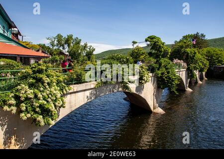 Le pont des fleurs à Shelburne Falls, Massachusetts Banque D'Images