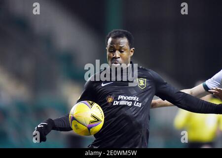 Easter Road Stadium Édimbourg. Scotland.UK 2 janvier 21 Scottish Premiership Match Hibernian vs Livingston . Efe Armbrose Livingston. Crédit : eric mccowat/Alay Live News Banque D'Images