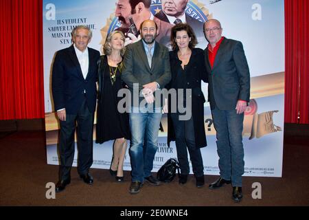 Alain Doutey, Arielle Semenoff, Kad Merad, Sidonie Dumas et Olivier Baroux participant à la première 'qui A Re-tue Pamela Rose' à Gaumont Marignan à Paris, France, le 2 décembre 2012. Photo d'Aurore Marechal/ABACAPRESS.COM Banque D'Images