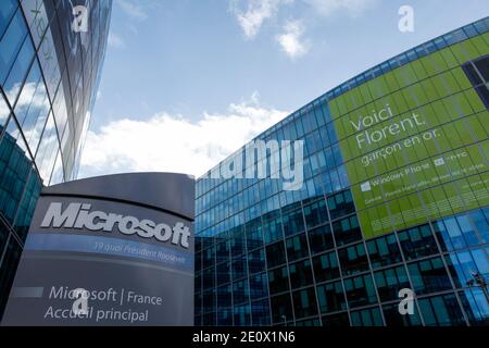 Vue générale du siège de Microsoft France à Paris, France, le 15 décembre 2012. Photo de Audrey Poree/ABACAPRESS.COM Banque D'Images