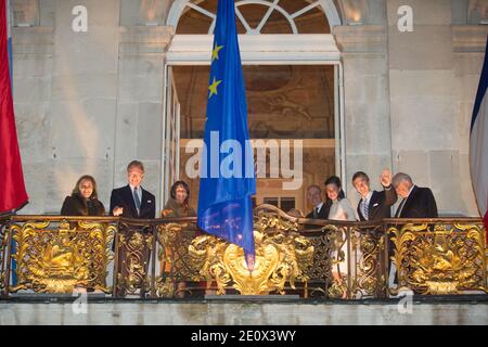 Archiduke Christoph, d'Autriche, et Adelaide Drape-Frisch, qui arrivent à leur cérémonie de mariage civil à l'hôtel de ville de Nancy, en France, le 28 décembre 2012. Photo par ABACAPRESS.COM Banque D'Images