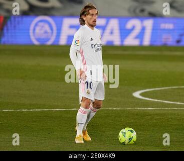 Madrid, Espagne. 03ème janvier 2021. Pendant LaLiga, match de football joué entre Real Madrid Club de Futbol et Celta de Vigo au stade Alfredo Di Stefano le 2 janvier 2021 à Madrid, Espagne. Credit: CORMON PRESSE/Alamy Live News Banque D'Images