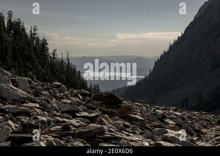 Vue sur le lac Leigh depuis Paintbrush Canyon Banque D'Images