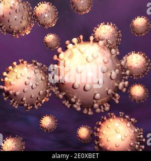 Illustration artistique 3D du coronavirus Banque D'Images