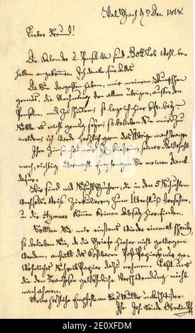 Lettre autographe de Jean Frédéric Oberlin. Banque D'Images