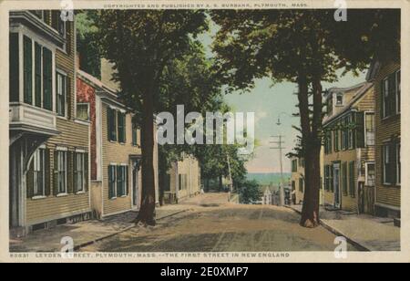 Leyden Street, Plymouth Mass, la première rue de la Nouvelle-Angleterre Banque D'Images