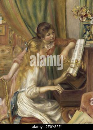 Filles au piano par Pierre Renoir 1892. Musée d'Orsay à Paris, France Banque D'Images