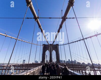 New York City, NY (Etats-Unis) - 16 novembre 2019 : pont de Brooklyn Banque D'Images