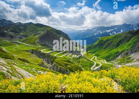 Old Gotthard Pass Road, Suisse, Europe Banque D'Images