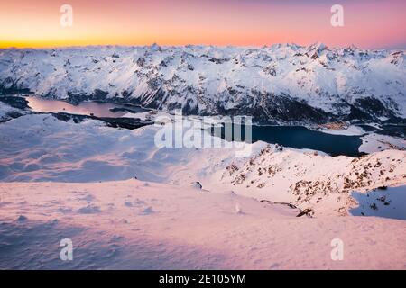 Voir Piz Corvatsch, 3451m, Grisons, Suisse, Europe Banque D'Images