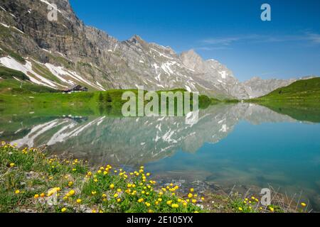 Trüebsee avec vue sur Huetstock et Rotsandnollen, Nidwalden, Suisse, Europe Banque D'Images