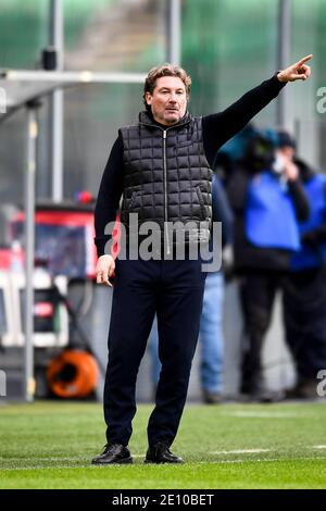 MILAN, ITALIE - 03 janvier 2021 : Giovanni Stroppa, entraîneur en chef du FC Crotone, gestes pendant la série UN match de football entre le FC Internazionale et le FC Crotone. (Photo de Nicolò Campo/Sipa USA) Banque D'Images