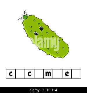 Mots puzzle. Développement de l'éducation fiche de travail. Jeu d'apprentissage pour les enfants. Page de l'activité. Casse-tête pour les enfants. Devinette pour les enfants d'âge préscolaire. Télévision simple v isolés Illustration de Vecteur