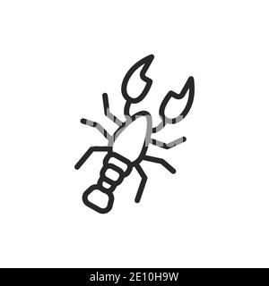 Icône de ligne de couleur de homard. Pictogramme pour page Web, application mobile, Promo. Illustration de Vecteur