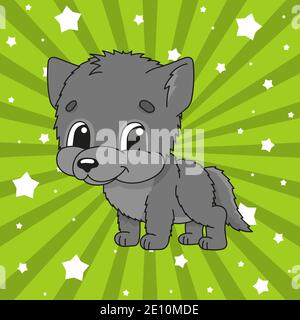 Joli personnage de dessin animé. Illustration vectorielle colorée. Isolé sur un arrière-plan abstrait couleur. Modèle pour votre conception, livres, autocollants, affiches, cartes Illustration de Vecteur