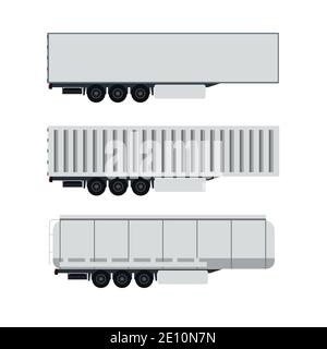 Conception de conteneur de chargement avec camion-remorque Illustration de Vecteur
