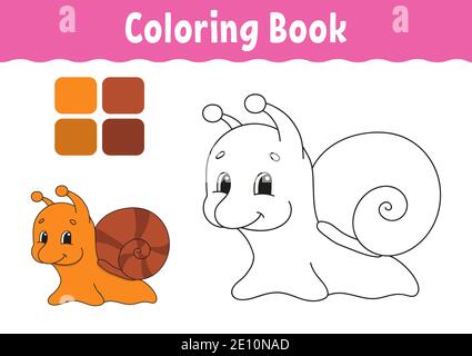 Livre de coloriage pour les enfants. Caractère joyeux. Vector illustration. Cute cartoon style. Page de fantaisie pour les enfants. Silhouette contour noir. Isolé sur Illustration de Vecteur