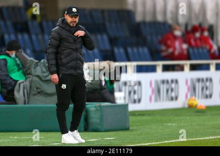 BERGAME, ITALIE - JANVIER 3: Entraîneur Roberto de Zerbi de Sassuolo pendant la série UN match entre Atalanta Bergame et US Sassuolo au Stadio Atleti Azzu Banque D'Images