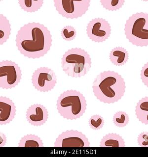 chocolats en forme de coeur motif vectoriel sans couture Illustration de Vecteur