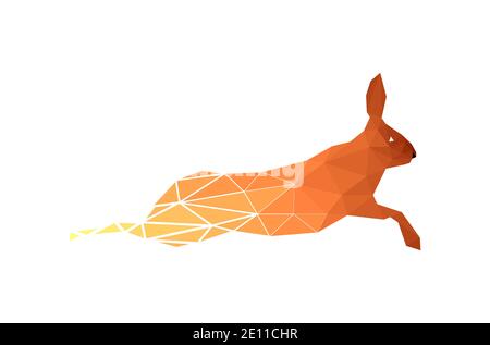 Lapin vectoriel de style poly bas Illustration de Vecteur