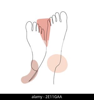 Image abstraite des pieds isolés sur blanc. Illustration de Vecteur
