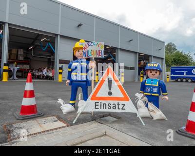 Neckargemuend, Allemagne: 6 juillet 2018: Inauguration de la nouvelle station locale de l'Agence fédérale allemande de secours technique THW (Technisches Banque D'Images