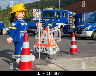 Neckargemuend, Allemagne: 6 juillet 2018: Inauguration de la nouvelle station locale de l'Agence fédérale allemande de secours technique THW (Technisches Banque D'Images