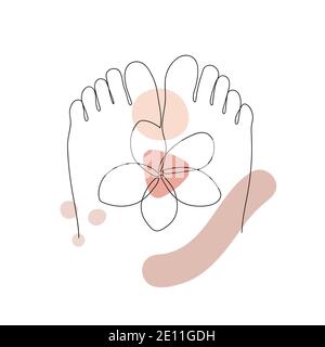 Image abstraite des pieds isolés sur blanc. Illustration de Vecteur