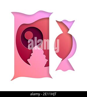 Bonbons vectoriels de style art papier Illustration de Vecteur