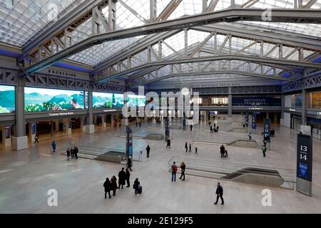 Salle de train Moynihan de la gare de New York Penn Station, complexe Empire Station, New York. Banque D'Images