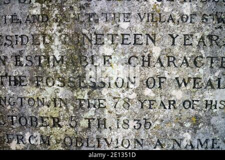 Détails de l'ancienne pierre tombale, Warwickshire, Royaume-Uni Banque D'Images