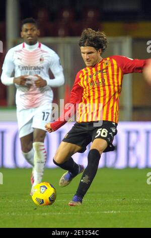 Benevento, Italie. 03ème janvier 2021. Perparim Hetemaj (Benevento CALCIO ) pendant Benevento Calcio vs AC Milan, football italien série A match à benevento, Italie, janvier 03 2021 crédit: Agence de photo indépendante/Alamy Live News Banque D'Images