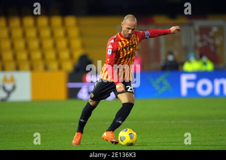 3 janvier 2021, Benevento, Italie: Benevento, Italie, Stade Ciro Vigorito, 03 janvier 2021, Pasquale Schiattarella (Benevento CALCIO ) pendant Benevento Calcio vs AC Milan - football italien série A match (Credit image: © Renato Olimpio/LPS via ZUMA Wire) Banque D'Images